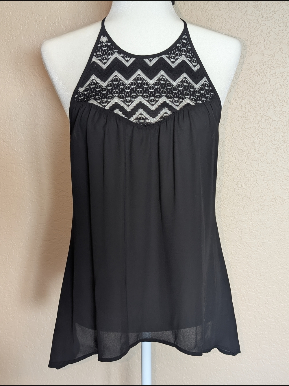 Candie's Black Lace Halter Camisole